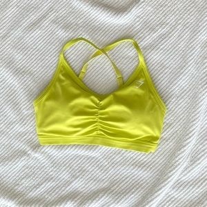Gymshark Training Ruched Sportsbra Lime Small